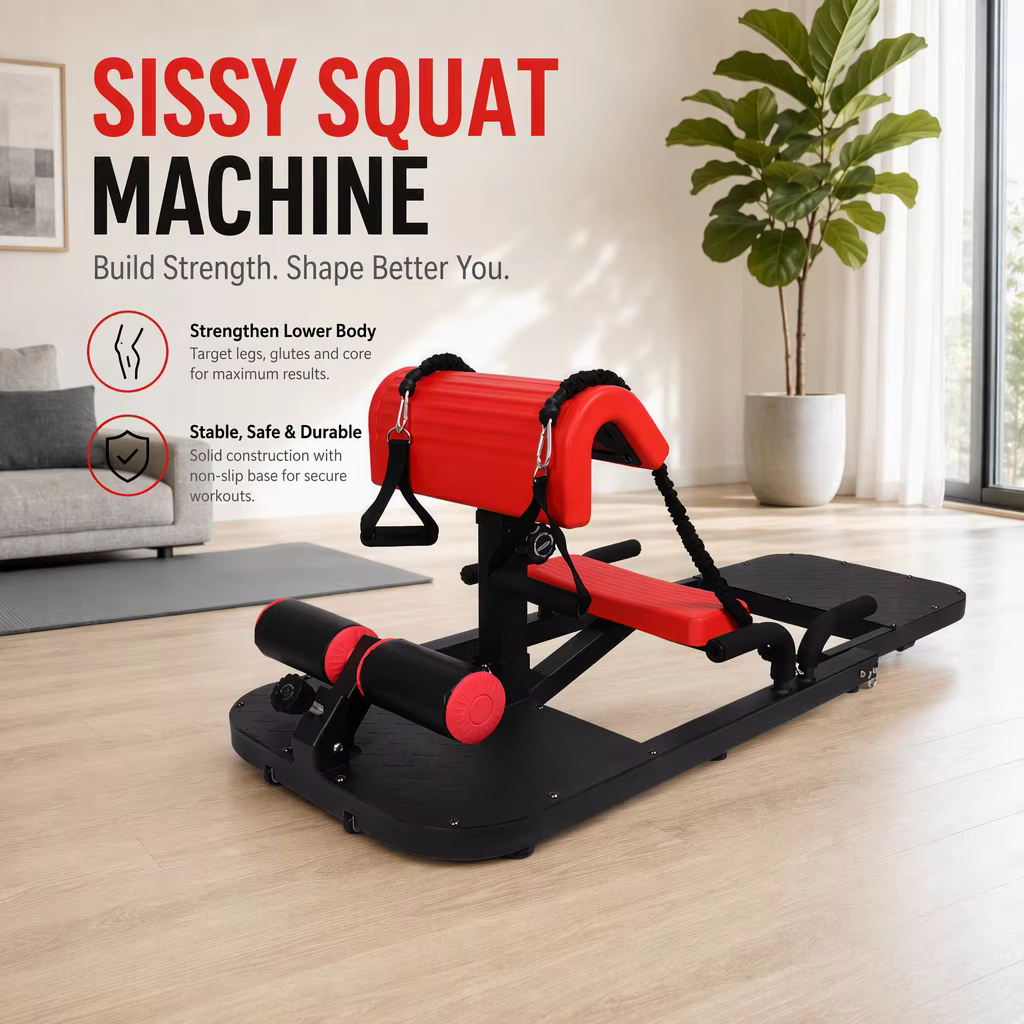 Sissy Squat Machine Stable Lower Body Exercise Equipment Deep Squats Workout Station for Home Gym Glutes and Core Strengthening
