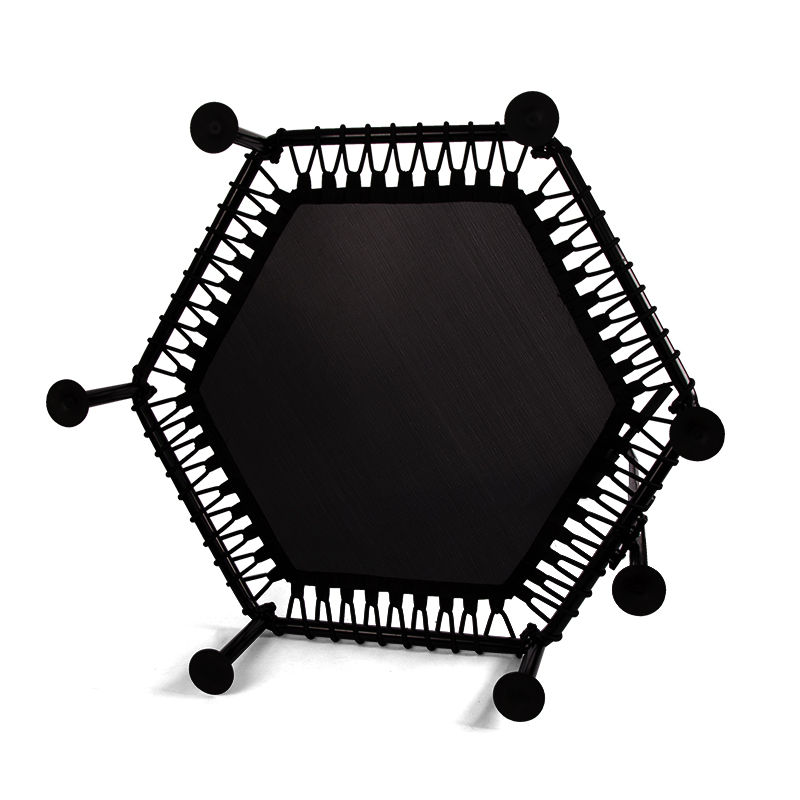 Stainless Steel Durable Fitness Trampoline Foldable Mini Indoor Workout Exercise Trampoline With Adjustable Handle for Home Gym